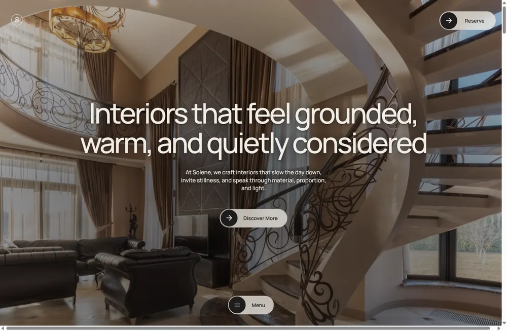 Interior Design Studio — full website preview, top to bottom