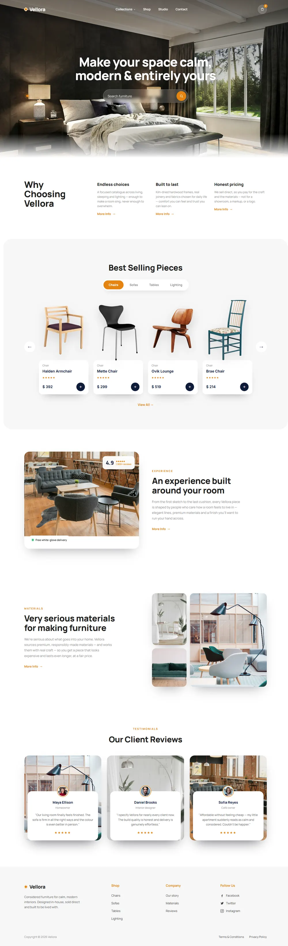 Furniture — full website preview, top to bottom