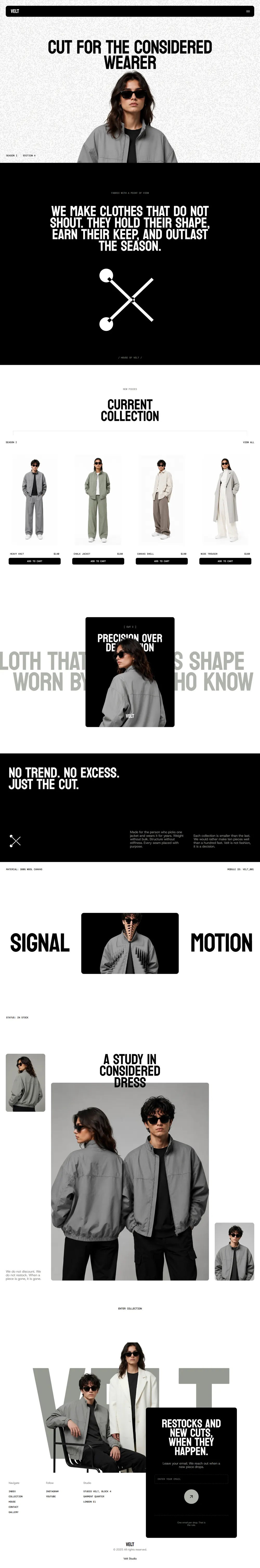 Streetwear Store — full website preview, top to bottom